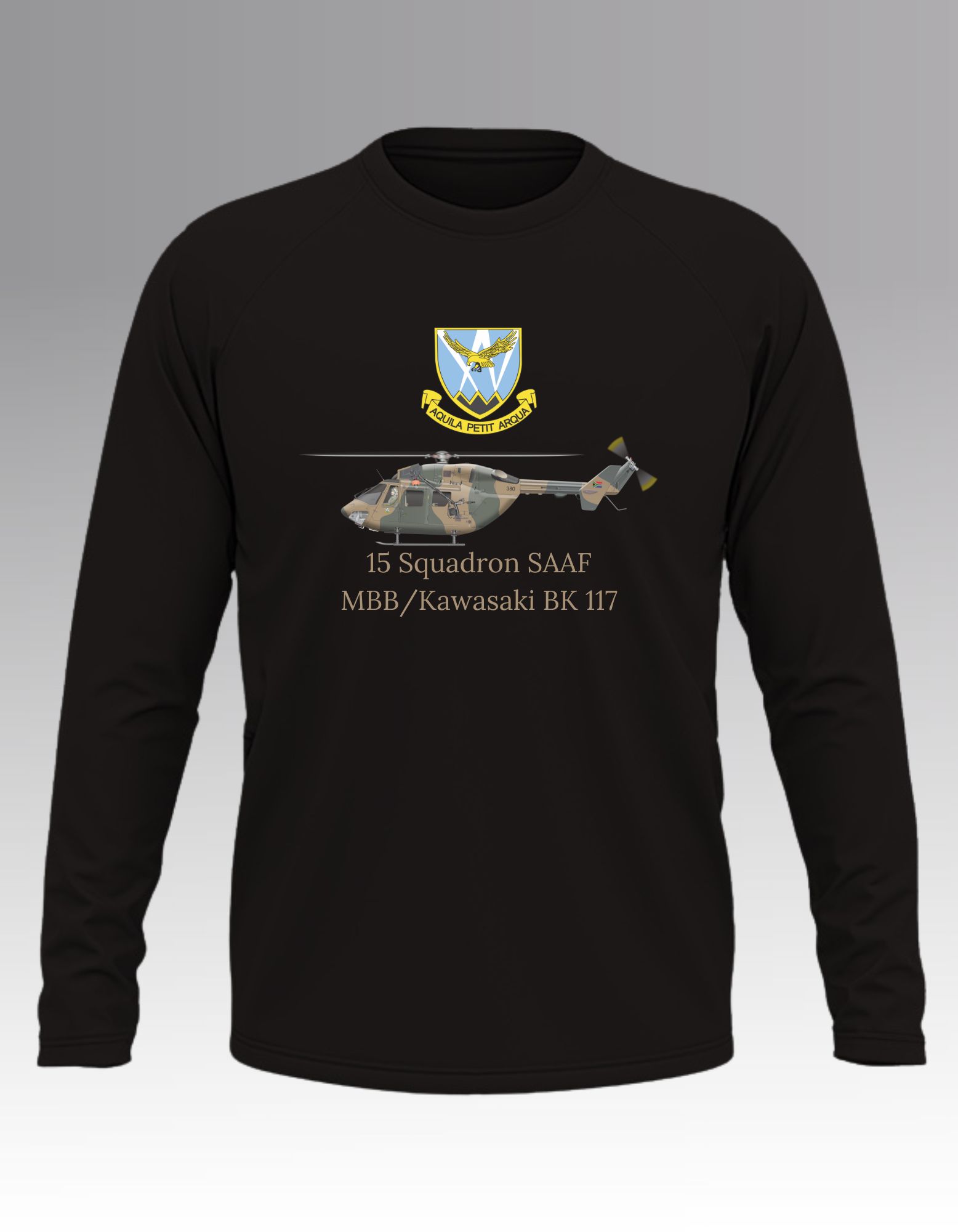 15 Squadron SAAF MBB Kawasaki BK 117 long sleeve T