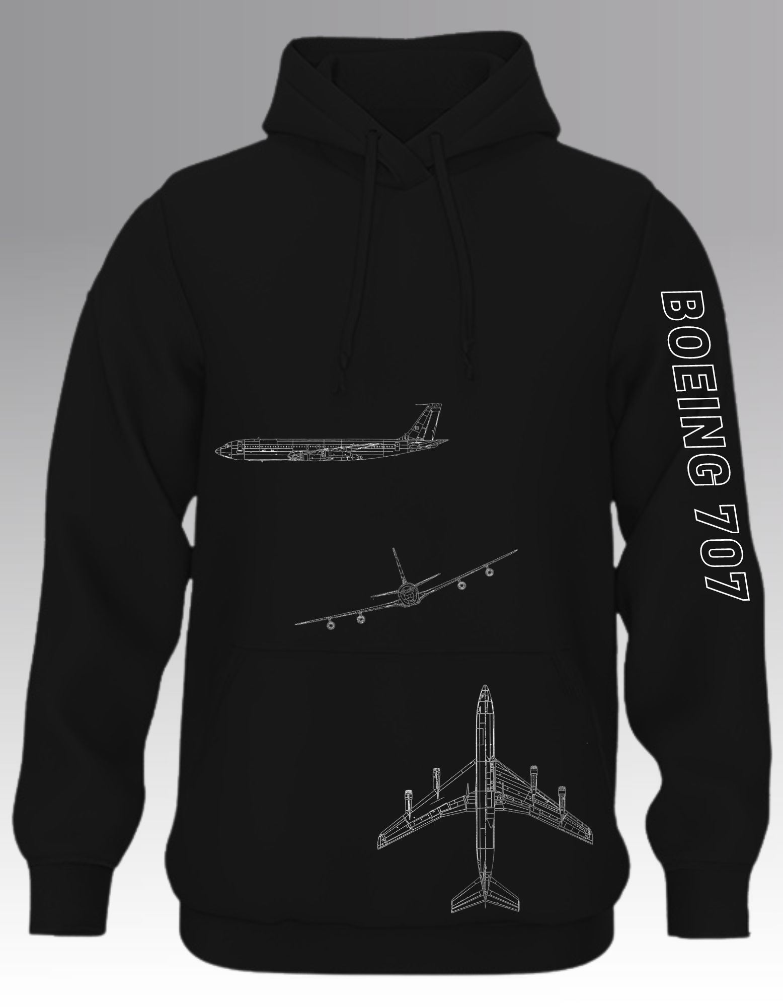 Boeing 707 blueprint Hoodie