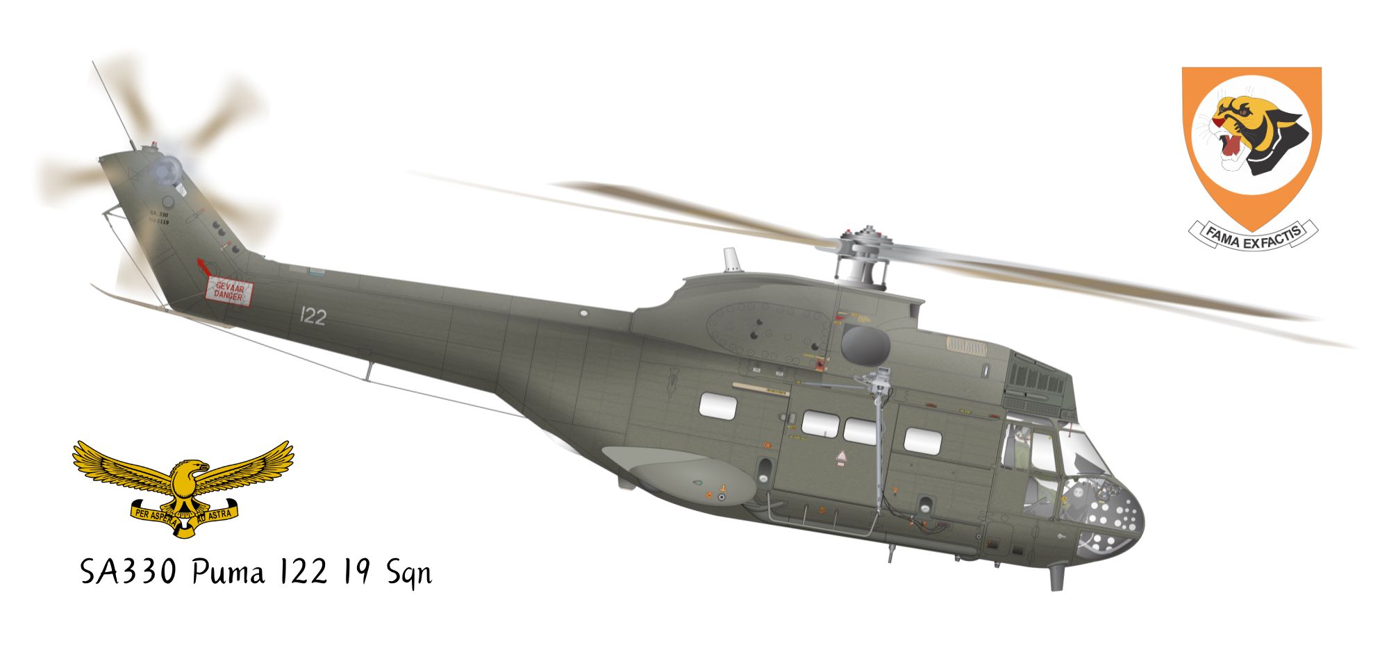 SA330 Puma 122. 19 Sqn mug