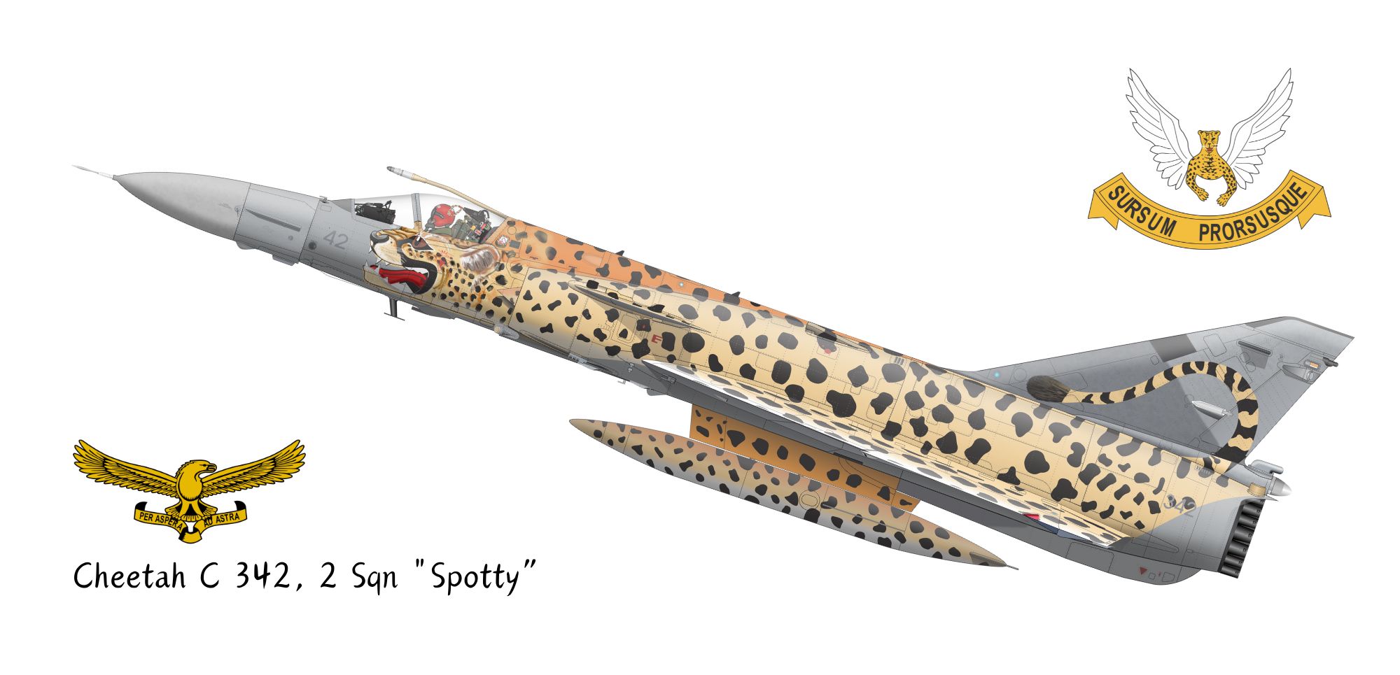 Cheetah C 342. 2 Sqn Spotty mug