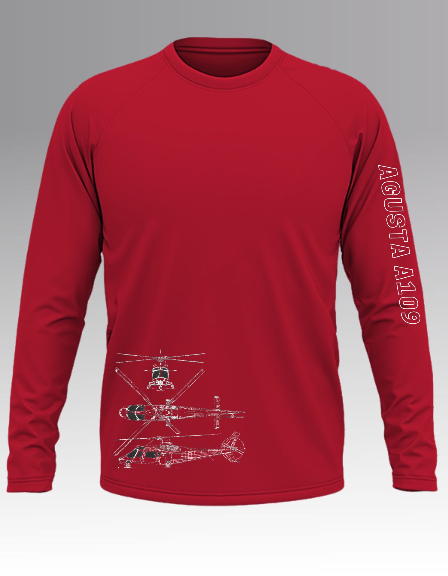Agusta A109 Blueprint Long sleeve T