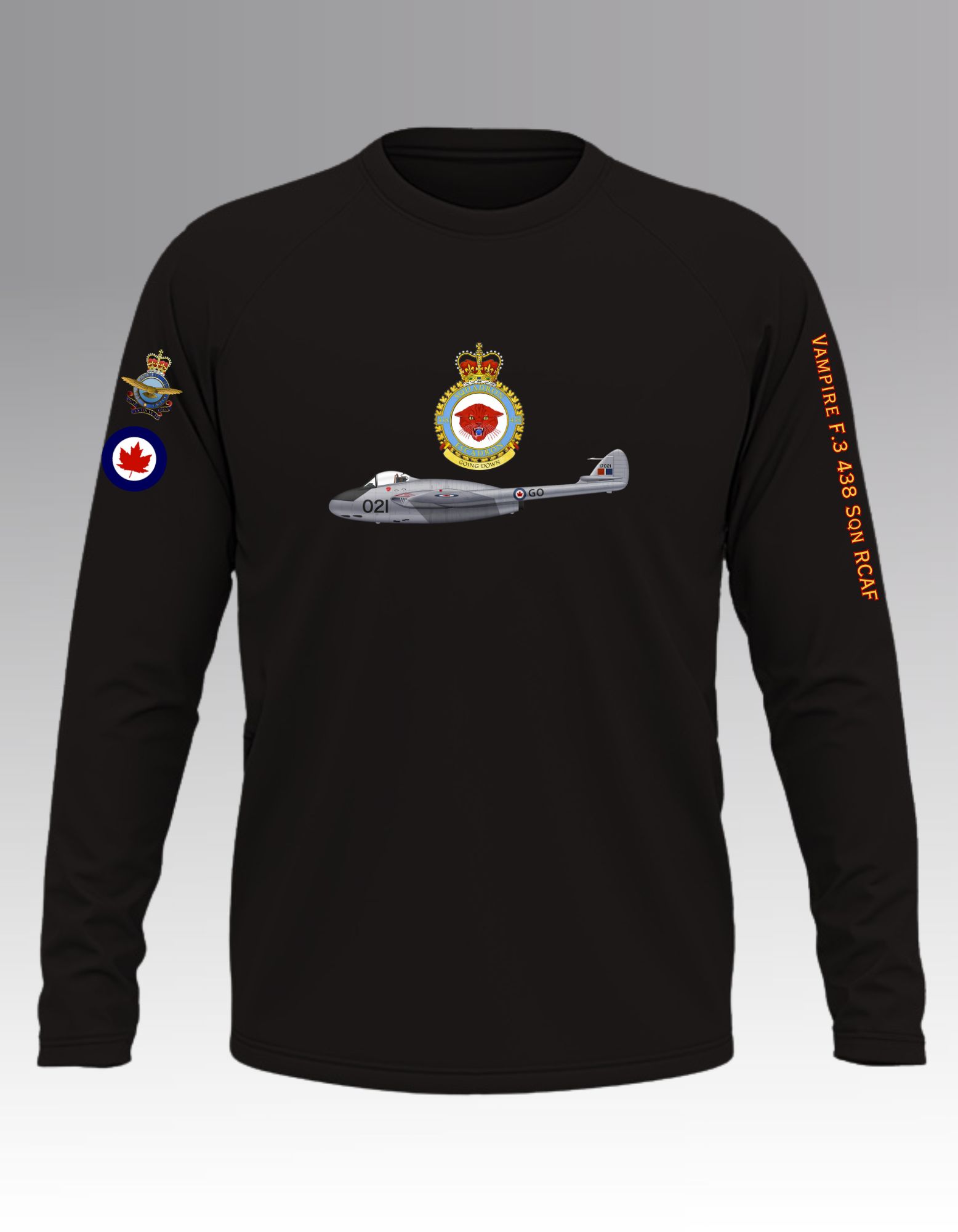 Vampire F.3 438 Sqn RCAF long sleeve T
