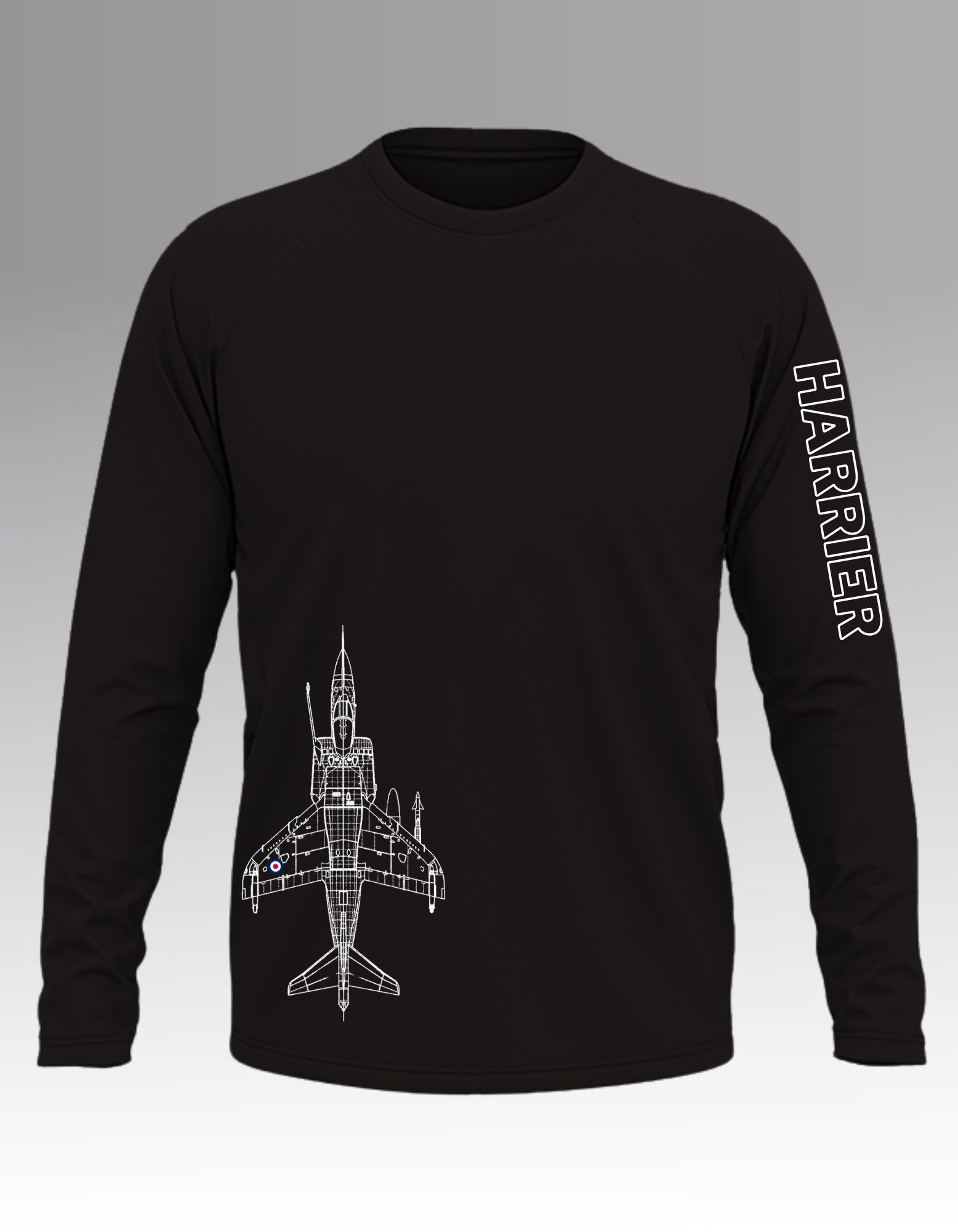 RAF Harrier Blueprint Long sleeve T