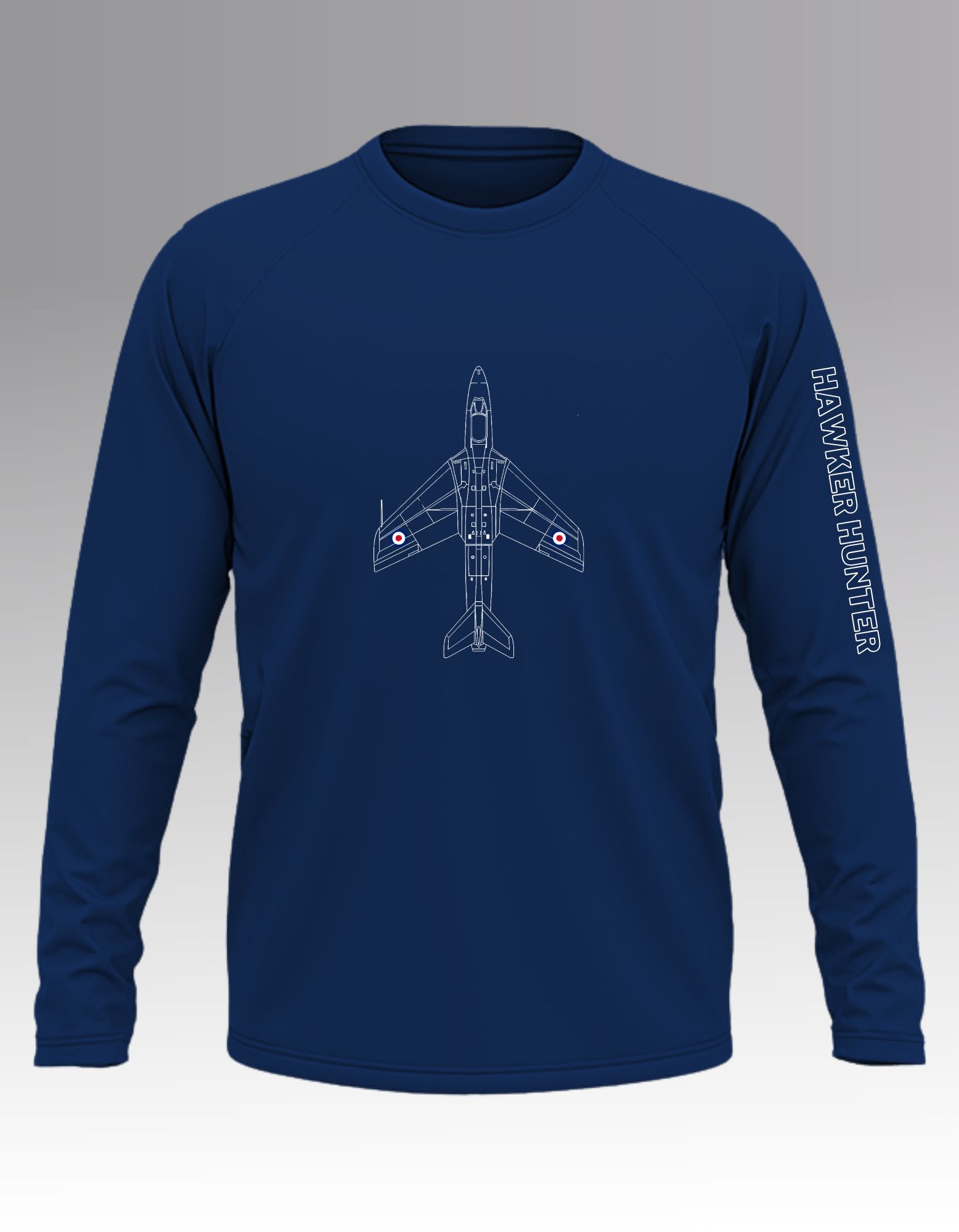 RAF Hawker Hunter Blueprint Long sleeve T