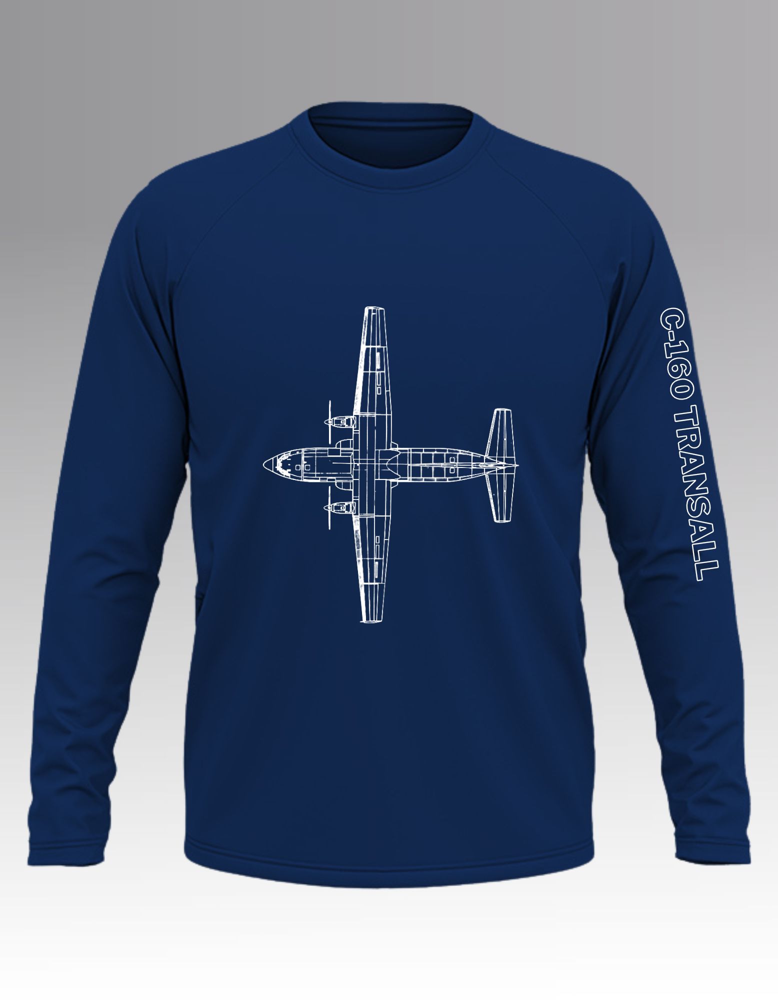 C-160 Transall Blueprint Long sleeve T