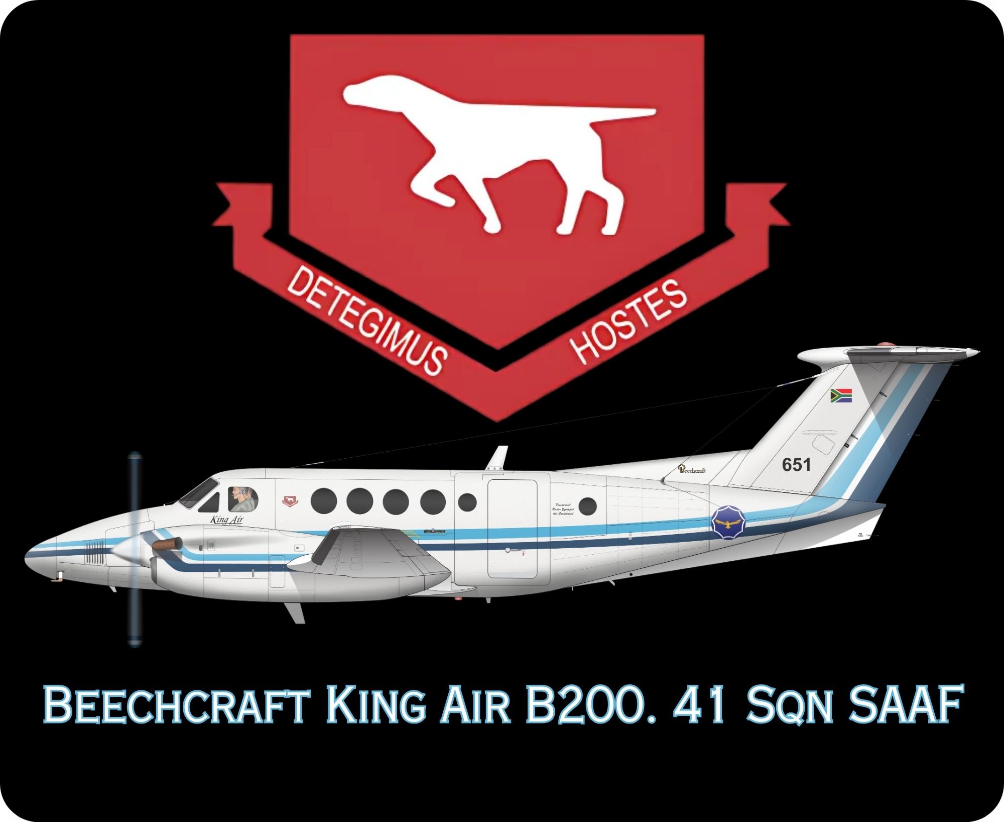 Beechcraft King Air B200. 41 Sqn SAAF mouse pad