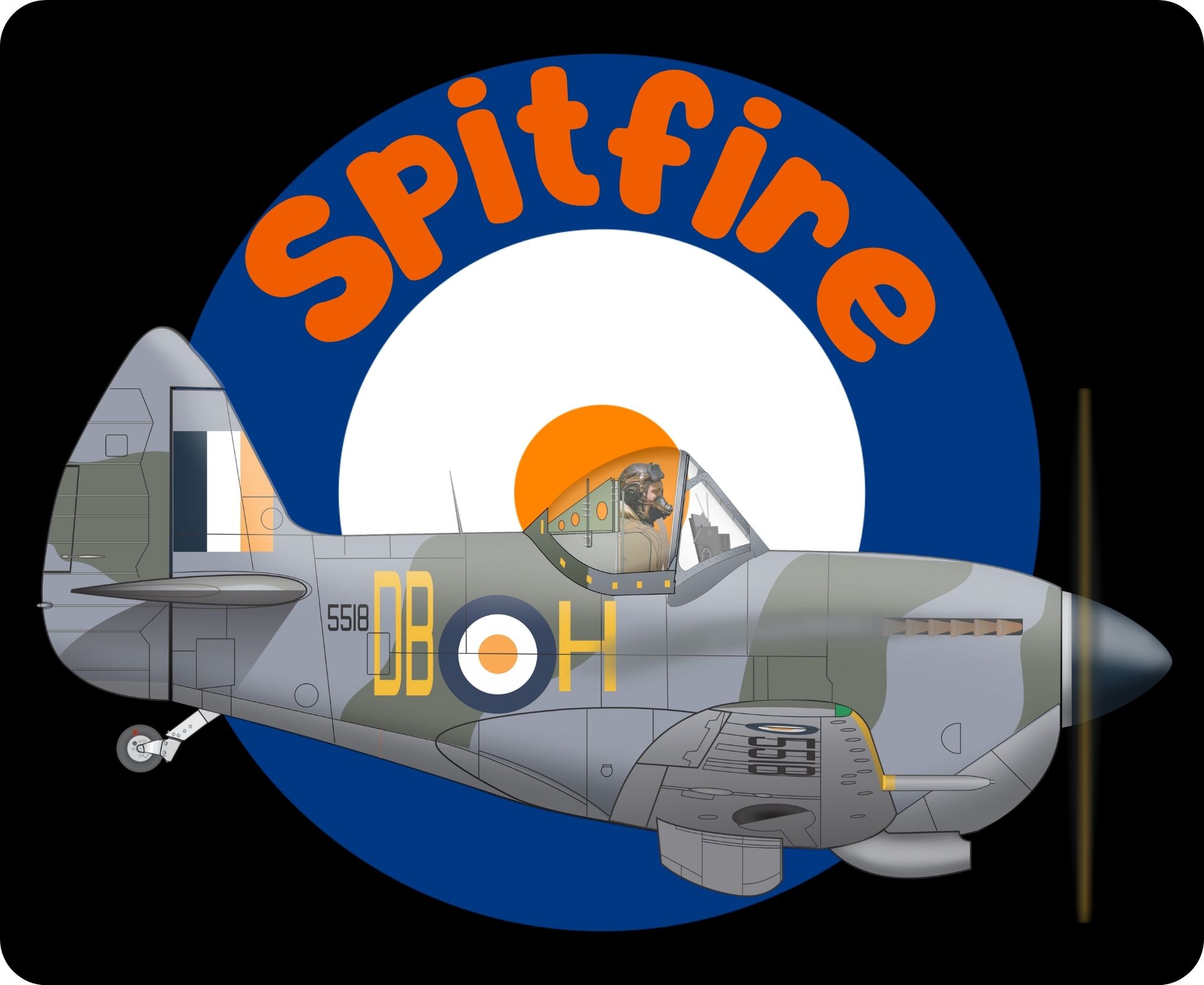 Spitfire egg plane mouse pad