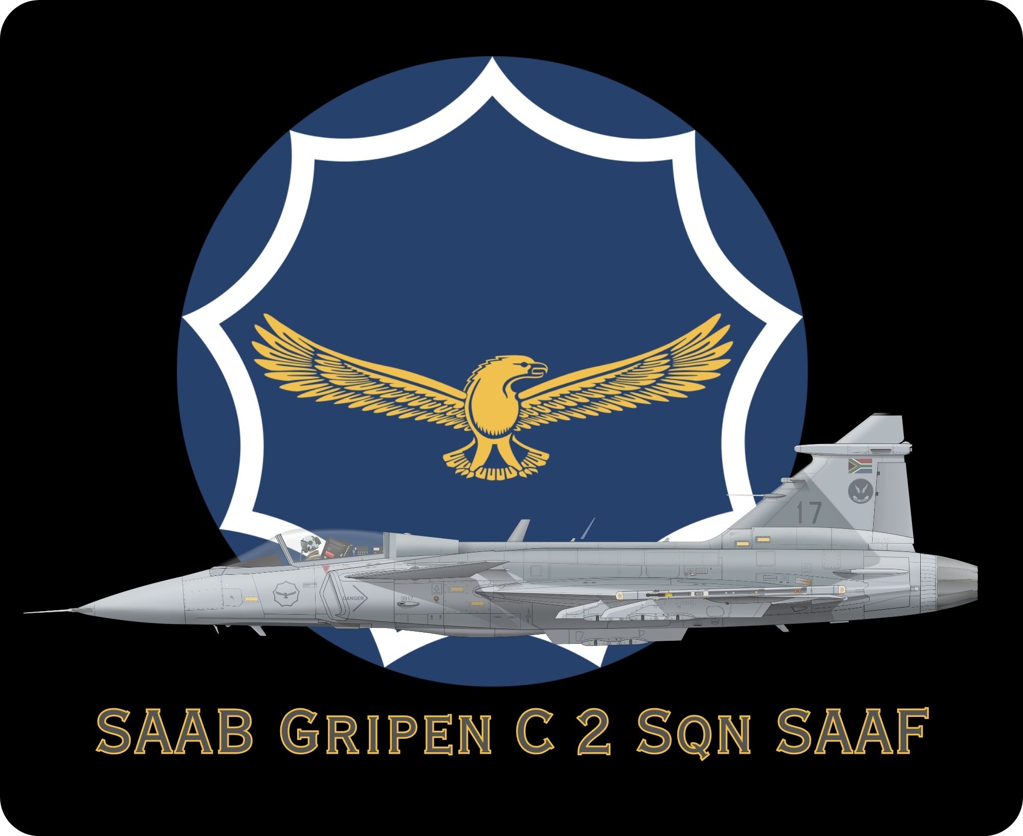 SAAB Gripen C 2 Sqn SAAF Mouse pad