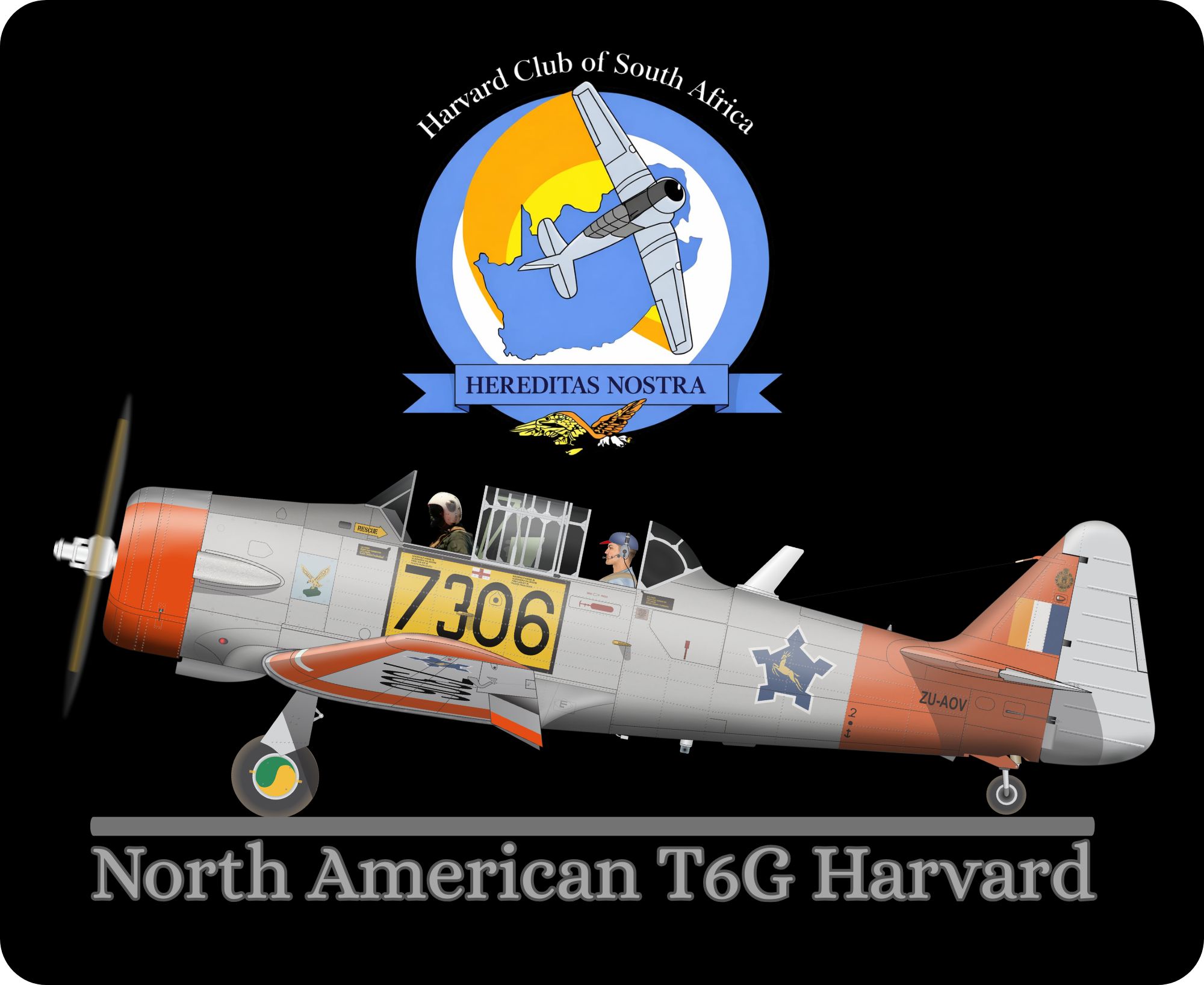 North American T6G Harvard mouse pad
