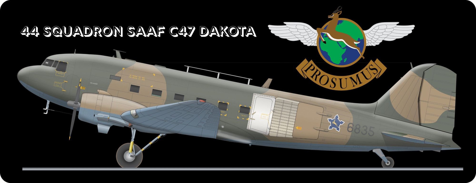 44 Squadron SAAF C47 Dakota Desk Pad